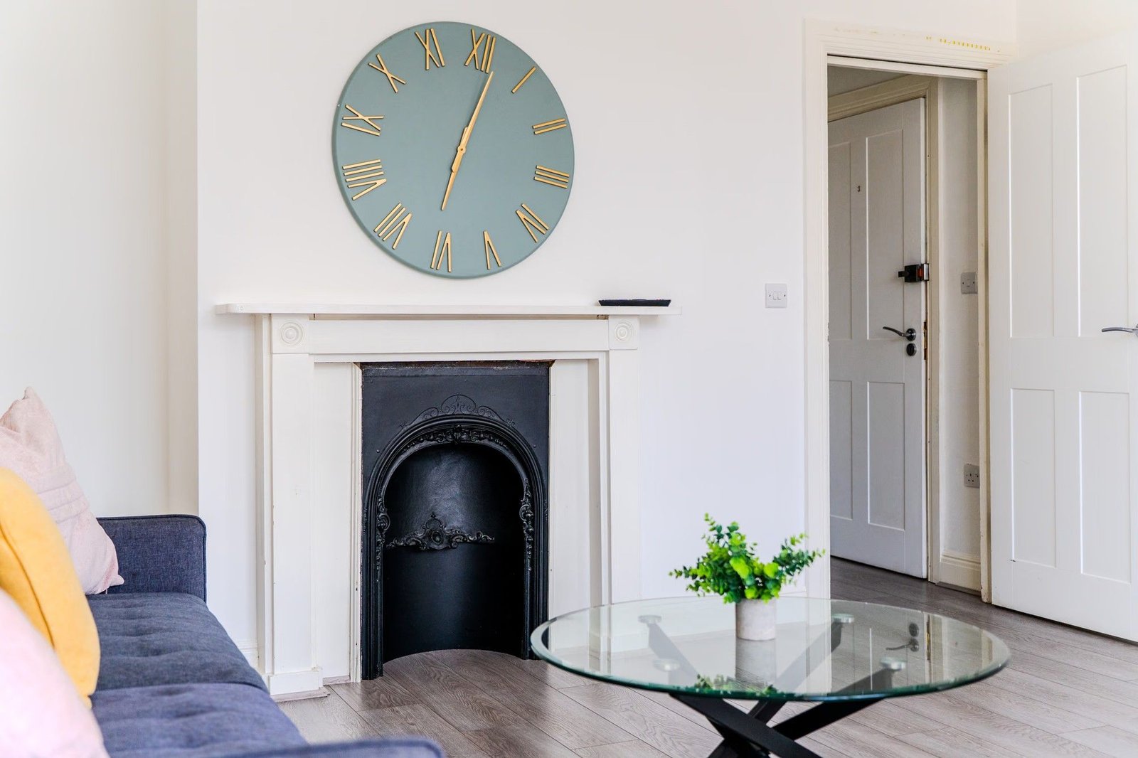 Original cast-iron fireplace