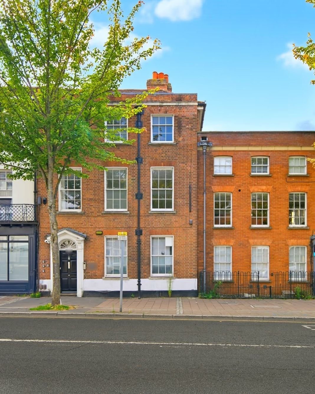Georgian townhouses on a Reading street